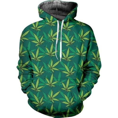 IFPD EU/US Size Green Leaves 3D Printed Man Hoodie Harajuku Weeds Hoodies Casual Sweatshirt Pullover Plus Size Clothing