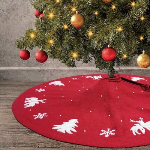 Christmas Tree Skirt 48 inch Xmas Tree Skirt Carpet Decoration Christmas New Year Ornaments Festive Party Home Supplies 122cm