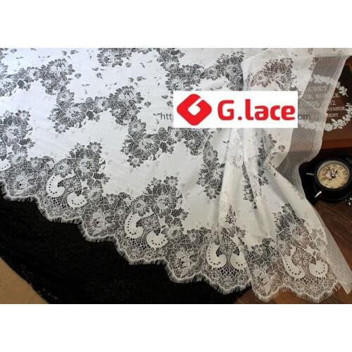 GLace 3M/Lot Wide1.5m New french lace fabric for dress DIY material wedding dress eyelash lace material TX381