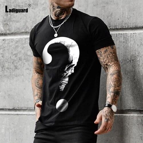 Ladiguard Plus SIze 3XL Mens Fashion 3D Print Tops Sexy Masculinas T-shirt 2021 New Summer Casual Pullovers Man Tees Clothing