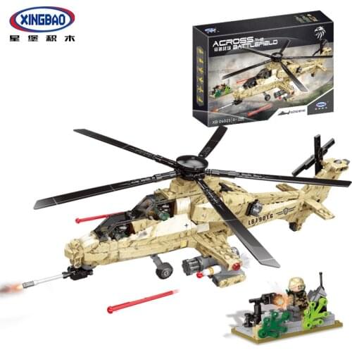 Hot selling New Military World War II Series Helicopter Assembles Building Block Toy Aircraft Model Childrens birthday present