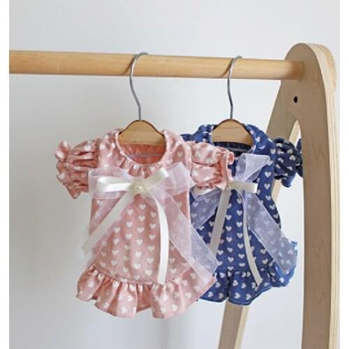 Cute Heart Dog Dress Cat Skirt XXS XS Small Dog Costumes Chihuahua Yorkshire Pomeranian Poodle Schnauzer Clothing Doggie Clothes