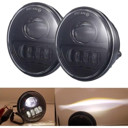 Motorcycle Auxiliary Light 4-1/2" 4.5inch Chrome Led Fog Light For Sportster Road Electra Glide Fog Light Passing Light