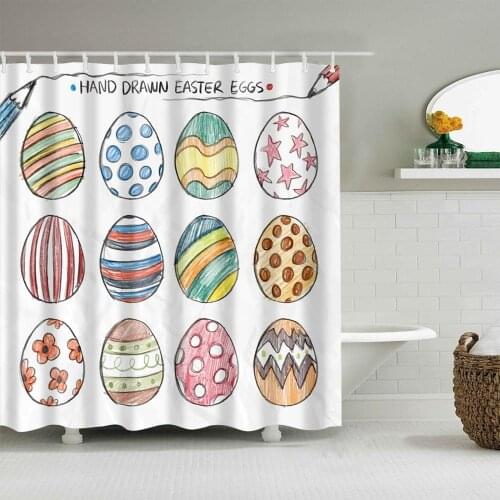Cartoon Easter Egg Shower Curtain Fashion Bath Accessories