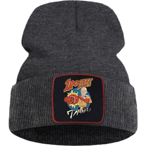 One Punch Man Cool Anime Printed Unisex Autumn Hat Outdoor Warm Beanie Hat Cartoon Hot Sale Knitted Hats Skullies Quality Caps