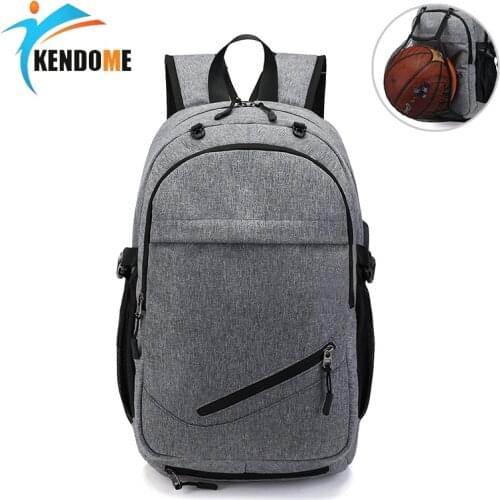 Outdoor Men Sports Gym Bag Net Basketball Backpack School Bags For Teenager Boys USB Charging Laptop Backpack Soccer Ball Bags