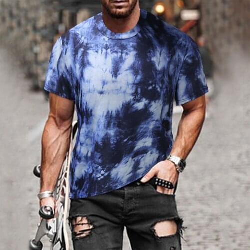 Mens Tie Printed T-shirt Summer Slim Fit Short Sleeve T-shirt Cool Breathable Top tee shirt homme Shirts For Men Plus Size