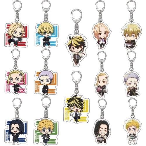 New Anime Tokyo Revengers Cosplay Keychain Manjiro Ken Chifuyu Takashi Kazutora Keisuke Kawaii Bag Pendant Fans Collection Props