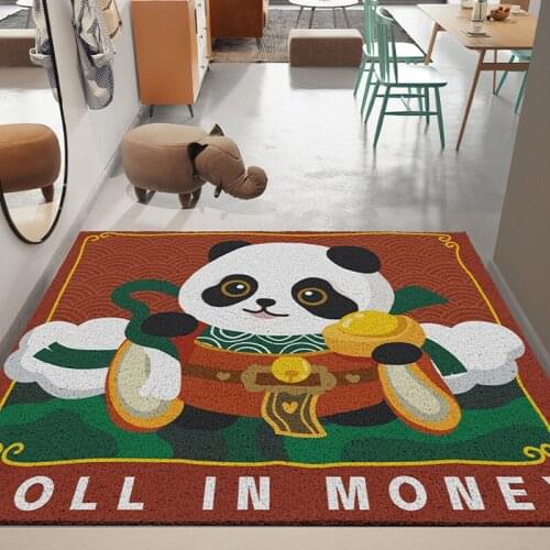 New Design Cartoon Panda Home Doormat Living Room Carpet Bath Bedroom Kitchen Hallway Entrance Door Mat Custom PVC Anti-slip Mat
