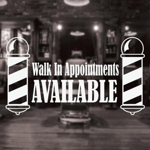 Barber Shop Sign Wall Window Decals Barbershop Wall Stickers Barber Shop Logo Window Sticker Hair Salon Wall Decals N210