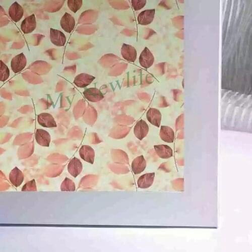Red leaf Colored glass Window Film sticker Frosted Opaque balcony Waterproof Privacy Self-Adhesive Home Decor 45/90cm*200cm