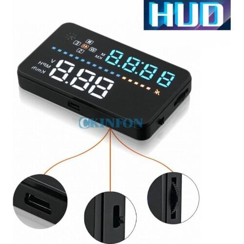 10Pcs/Lot New A3 Car HUD Head Up Display MPH/KMH Speed/Temp Alarm Speedometer Guage GPS