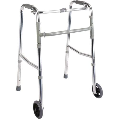 The aluminum alloy belt wheel can fold the disabled disabled walking aid four-foot crutch with light weight