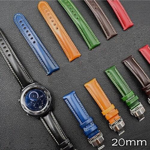 20-22mm Watch Band For Samsung Gear S3 S2 Classic Froniter Real Leather Straps For Huawei Watch 2 Pro Wrist Band For Huami Watch