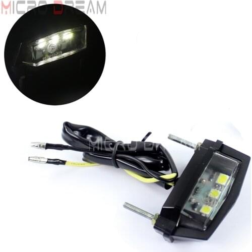 E-mark Approval Motorcycle Licence Number Plate Lights SMD Lamp Black for Street Bike Scooter Trike ATV Quad Universal