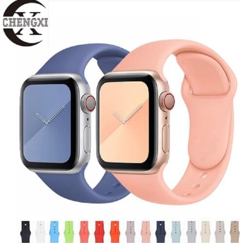 Silicone Strap for Apple Watch 65432SE Silicone Sports Waterproof Wristband 38/40/42/44 Multicolor Matching For Men and Women