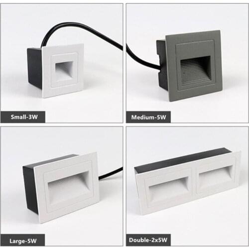 Outdoor 10W Warm White LED Step Light Waterproof Stair Light Wall Embedded Underground Lamp Lighting Deck Footlight 85-265V IP67