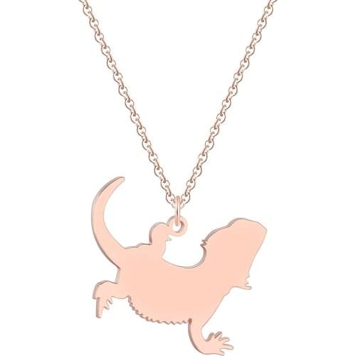 WANGAIYAO2021 new couple stainless steel animal pendant necklace cute animal lizard male and female clavicle chain jewelry