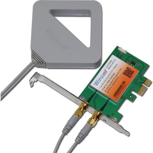 Winyao PCE-3165AC PCI-E X1 Desktop 2.4/5GHz Dual-band Wireless Network Card Adapter NIC with intel 2x2 Wi-Fi + Bluetooth 4.2