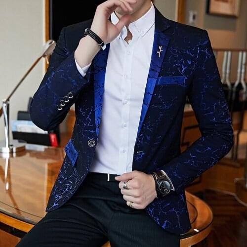 Suit Jacket Evening Dress Fashion Jacquard Casual Business Jacket Slim Mens Wedding Jacket Mens Clothing