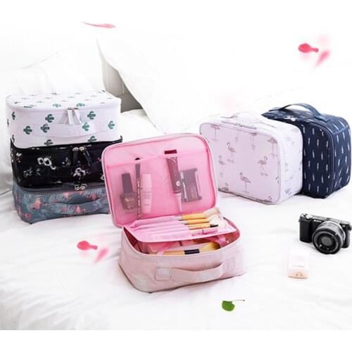 Womens Cosmetic Bag Makeup Toiletry Bags Waterproof Make Up Organizer Portable Skin Care Storage Pouch Travel Small Storage Box