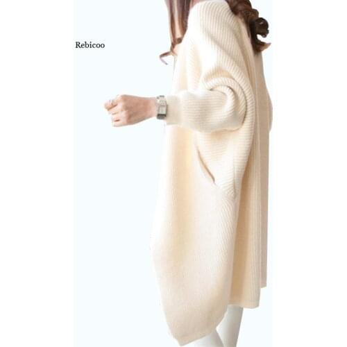 Women Long Cardigans Knitting Sweater Female Over Sized Shawl Cape Women Jacket Coat Trench Parkas 2021 Autumn Winter