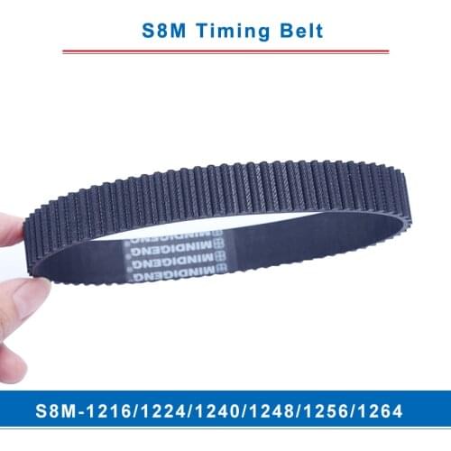 Timing belt S8M-1216/1224/1240/1248 /1256/1264 teeth pitch 8 mm circular teeth belt width 20/25/30/40 mm for 8M timing pulley