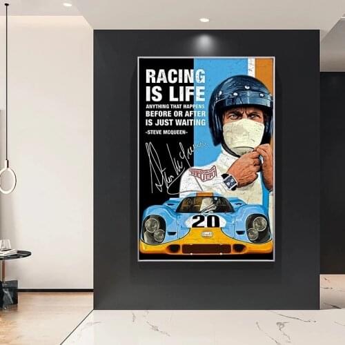 24 Hours of Le Mans Michael Delaney on Canvas Print Nordic Poster Wall Art Picture for Living Room Home Decoration