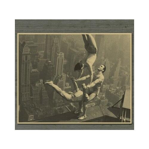 The acrobat Art Building skyscraper Classic Retro Vintage Kraft Poster Decorative DIY Wall Canvas Sticker Home Bar Posters Decor