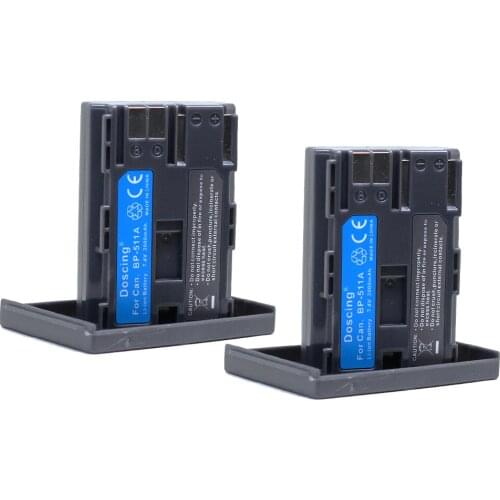 2Pcs 2000mAh BP-511 BP-511A Camera Batteries BP511 BP 511 For Canon EOS 40D 300D 5D 20D 30D 50D 10D D60 G6 BP 511A Battery