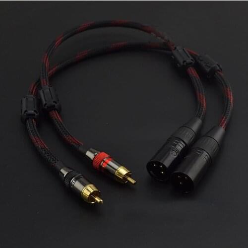1Pair HIFI RCA to 3pin 3 pin XLR Audio Cable Male To Female Male 0.75m 1m 2m 3m 5m For Microphone Amplifier Mixer Subwoofer