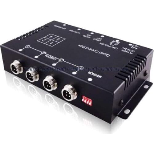 Bus trunk Car Camera Video Quad Split Control Box Mirror Switch For Each Camera for front/rear/side camera NTSC/PAL supported)