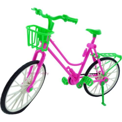 Free Shipping Cycle Bicycle Kids Play House Toys Doll DIY Accessories Dolls Plastic Bike for Barbie Doll Child Baby Toys