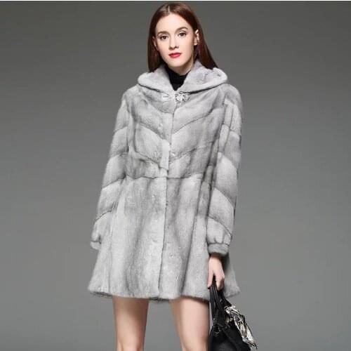 Brand luxury women natural mink fur jacket long style with sashes elegant lady high quality Imported winter fur coat
