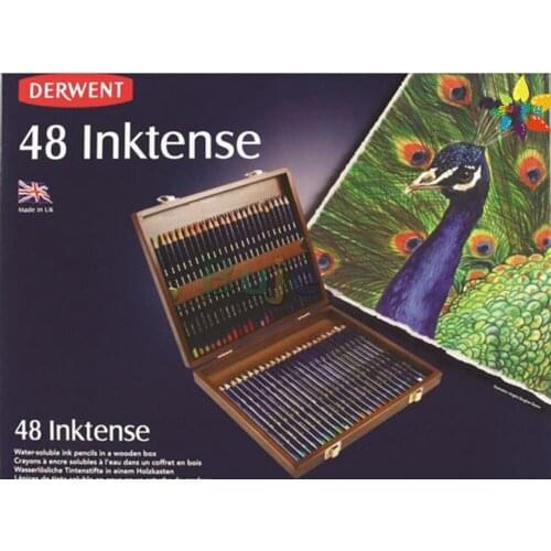 48 color wood box Cor do Chumbo lapis de cor Plomo de colores art Derwent Inktense water Soluble draw Pencil Paint rotulador