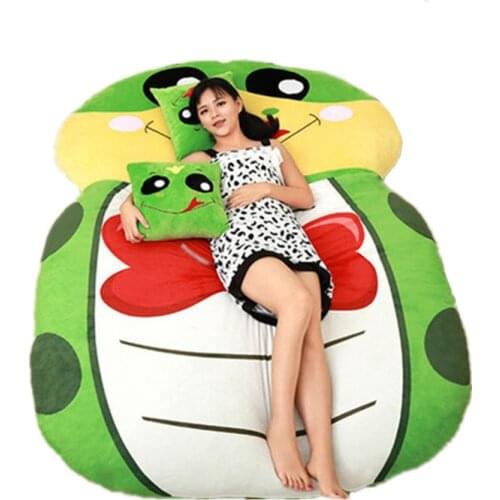 Fancytrader Giant Plush Cartoon Animal Snake Tatami Stuffed Soft Beanbag Bed Carpet Mat Sofa