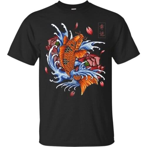 Koi Fish T-Shirt, Yakuza Tattoo Shirt, Japanese Art New Fashion Men Tops Cool O Neck T-Shirt Graphic Tees