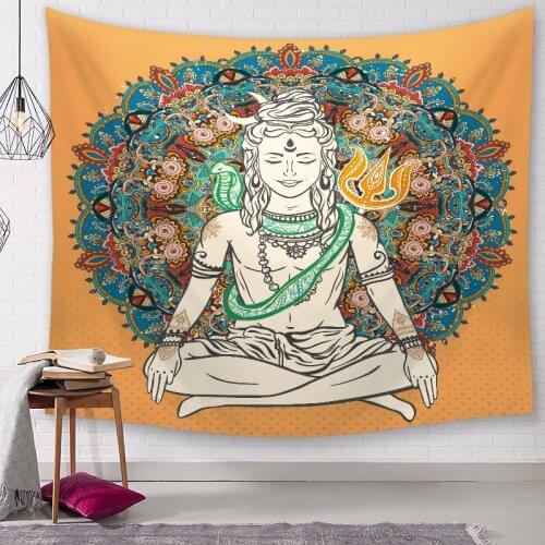 India Tapestry Bedroom Living Room Wall Background Buddha Wall Hanging Blanket Tapisserie Mural Bohemian Decor