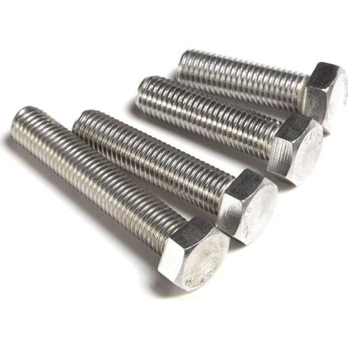 M4 8/10/12/16/20/25/30mm 304 Stainless Steel A2-70 Outer Hex Screws Hexagonal Bolts DIN933