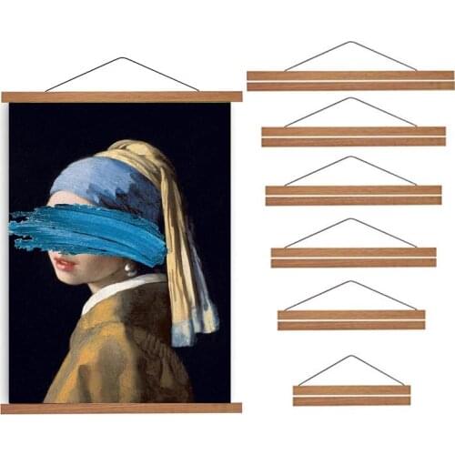 21-70 Cm Painting Frame Magnetic Wooden Hanger Wood Photo Frame Painting Canvas Poster Frame Canvas Frame Art Hanger