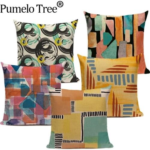 Moroccan Circle Throw Pillow Case Decor Mandala Geometric Plaid Cushion Cover for Sofa Room Arrow Decorative Cushions Cases