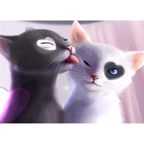 40*30cm 5D DIY diamond painting cross stitch needlework diamond mosaic diamond embroidery Lovely cat pattern crafts decor