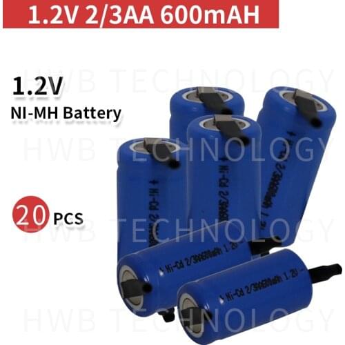 20pcs/lot AA Ni-Cd 1.2V 2/3AA 600mAH rechargeable battery NiCd charging Batteries - Blue Free Shipping