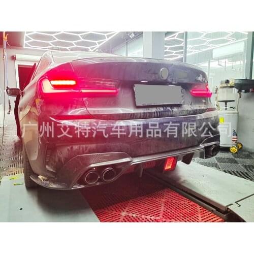Suitable for New Bmw 3-series G20g28 Refitted Carbon Fiber Belt Lamp Rear Lip Lower Shovel Spoiler