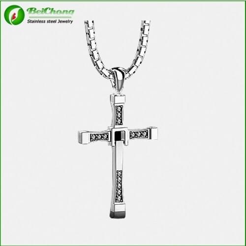 10pcs Bahamut Fast & Furious Mens Stainless Steel Cross Necklace Pendants Like Toledo Rope Chain Fashion Jewelry for Boys