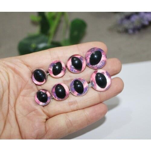 100pcs/lot 13mm/14mm/15mm/18mm animal eyes clear plastic safety toy cat eyes + glitter fabric + washer--size option--02