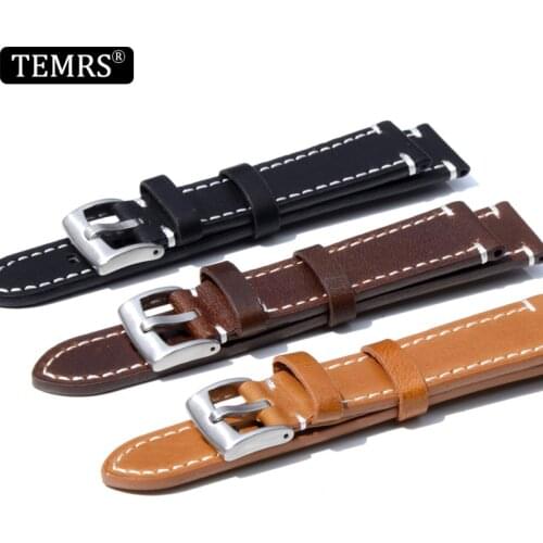 Calfskin Genuine Leather Watchband 18mm/19mm/20mm/21mm/22mm/23mm/24mm Watch Band Strap Soft Black Brown Watch Bracelet