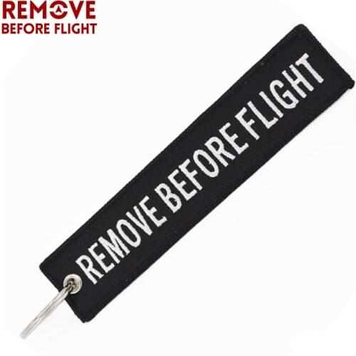 Remove Before Flight 100 PCS Fashion Keychain Embroidery Key Ring Luggage Label for Aviation Tag Key Fob Car Keychains Wholesale