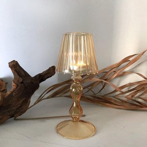 Glass Tealight Candle Holder for Home Garden Centerpiece Decoration Lamp Tealight Holder and Stand for Tables Fireplace