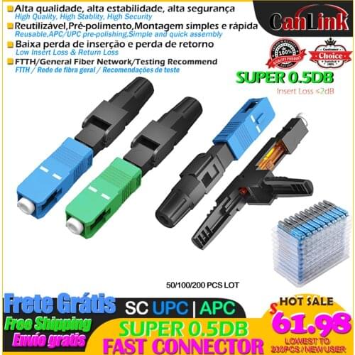 Super 0.5dB SC APC/UPC Embedded Fiber Optic Fast Connector FTTH Single Mode Adapter SC APC UPC Cold Connector